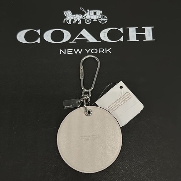 Coach Earth Globe Planet Keychain Leather Bag Charm Silver FOB F54912 NWT - Picture 4 of 7